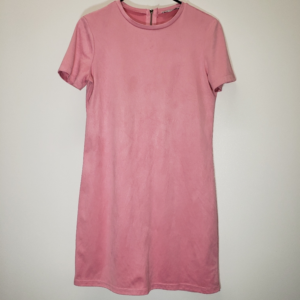 Zara Trafaluc Pink Pullover Midi Dress Size S